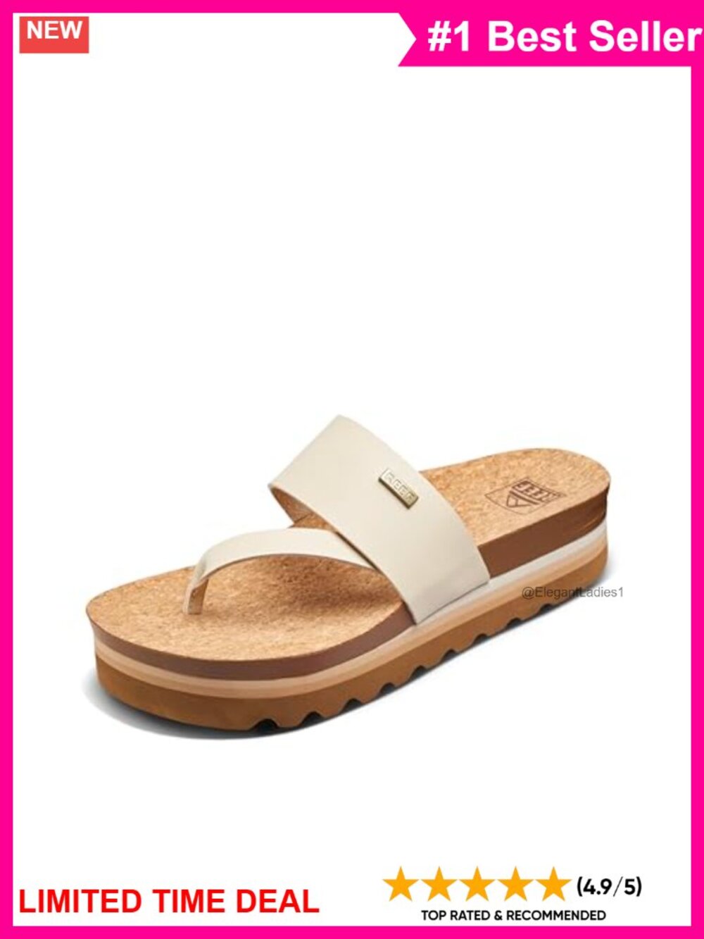 Women's Platform Sandals Vegan Leather T-Strap Slip On Arch Support